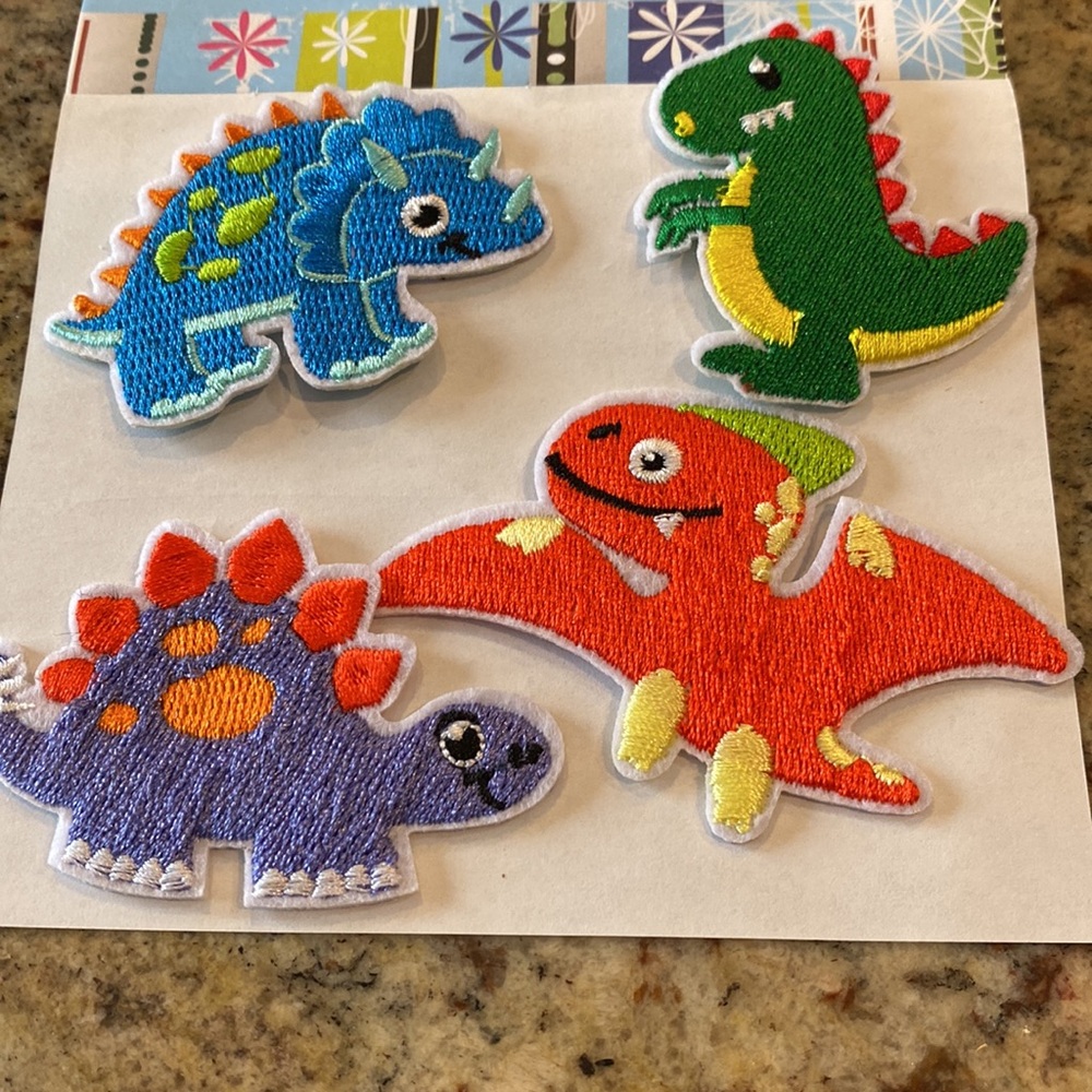 Dinosaur iron patches new. Set of 4